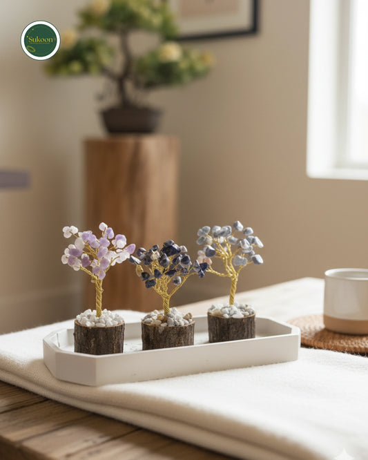 Sukoon | Mini Crystal Tree Set Of 12 for Good Luck