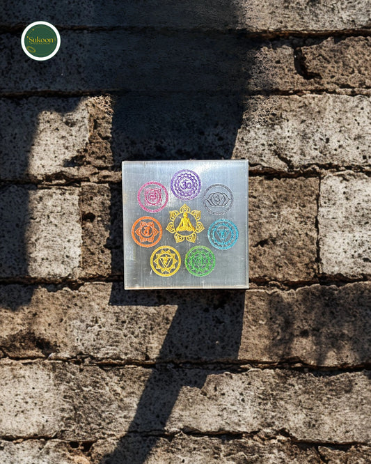 Sukoon | Selenite Crystal Charging Plate (Charkha Symbol)