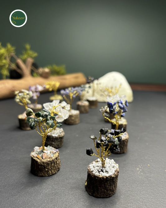 Sukoon | Mini Crystal Tree Set Of 12 for Good Luck