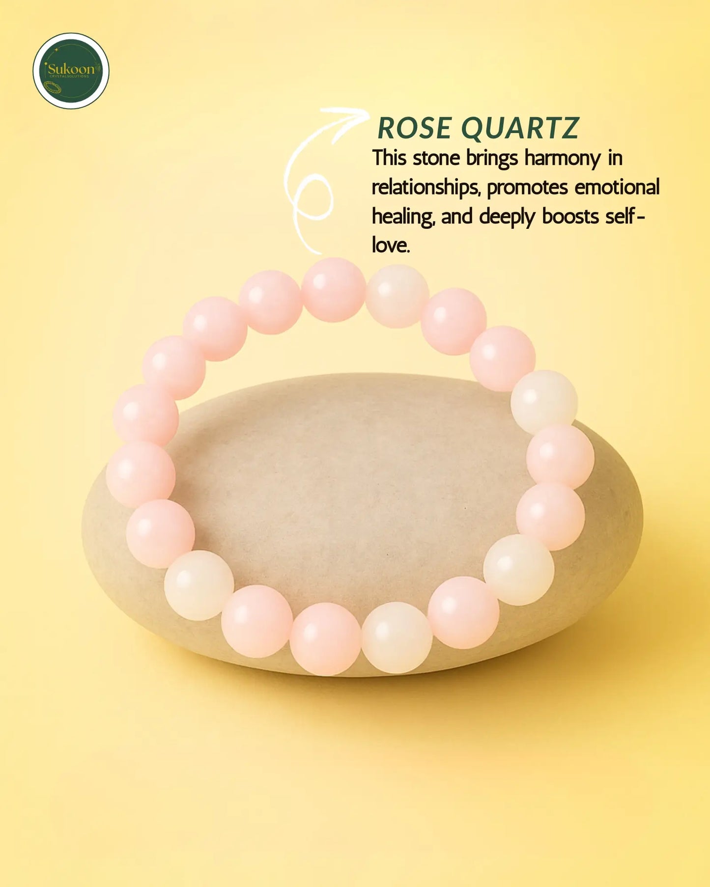 Sukoon's Love Bond Bracelet (Rose Quartz)